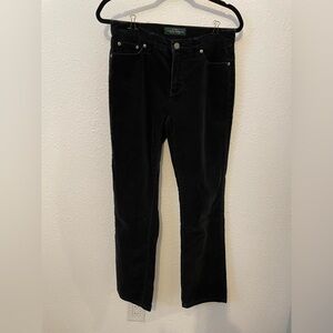 Lauren Jeans Co Ralph Lauren Women's 6 Black Corduroy Classic Straight Leg Pants